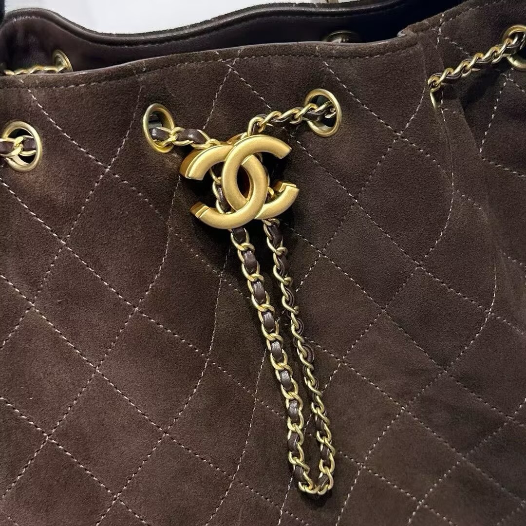 CHANEL 25 Medium Handbag AS5311 Sude Dark Brown CHANEL 25 Medium Handbag AS5311 Sude Dark Brown