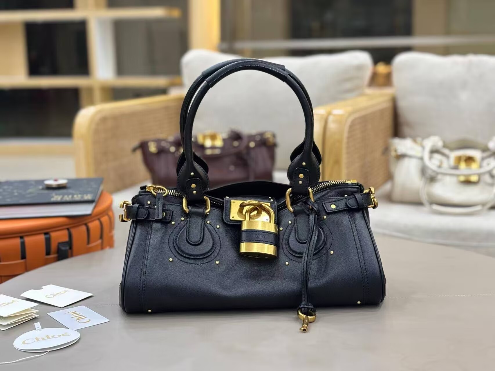 Chloe Original Leather Handle Bag C63202 Black