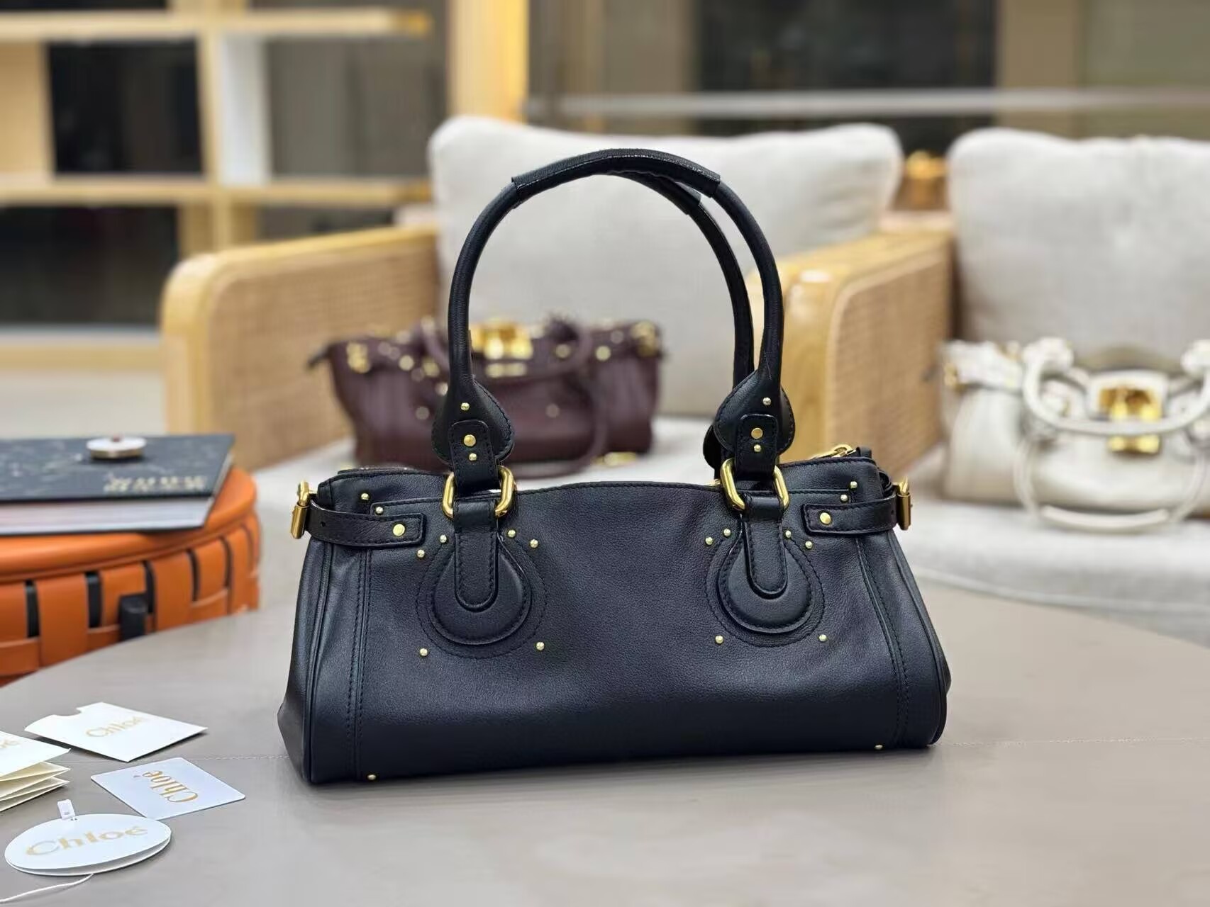Chloe Original Leather Handle Bag C63202 Black Chloe Original Leather Handle Bag C63202 Black