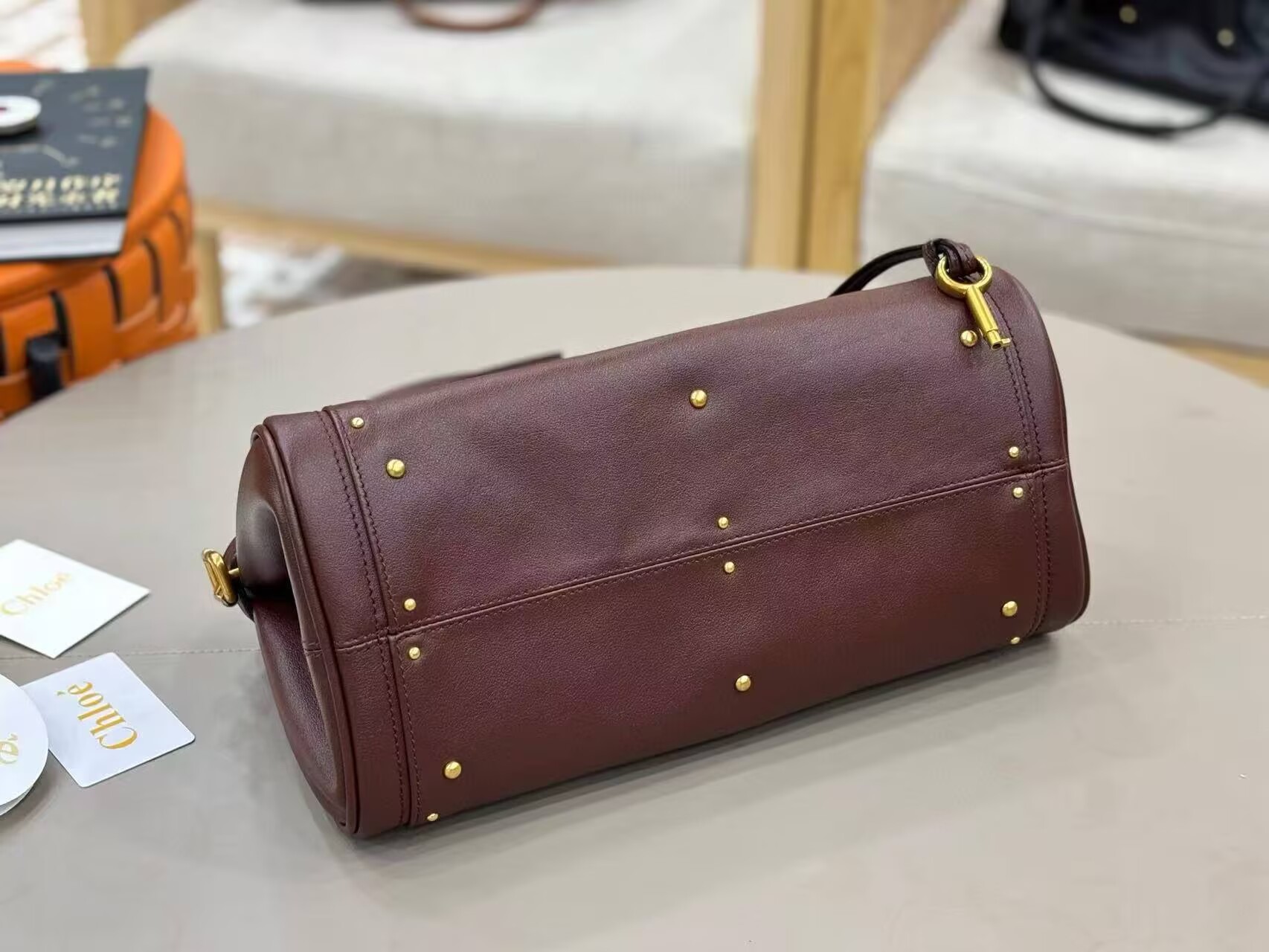 Chloe Original Leather Handle Bag C63202 Coffee Brown Chloe Original Leather Handle Bag C63202 Coffee Brown