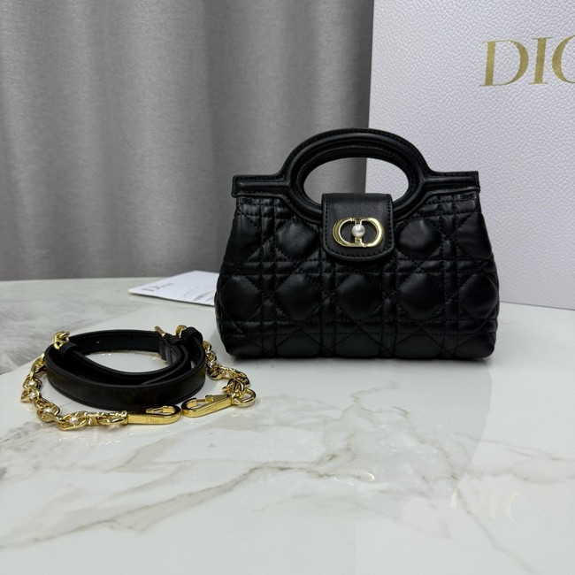 Dior Jolie Top Handle Mini Bag Cannage Lambskin S3123UN Black