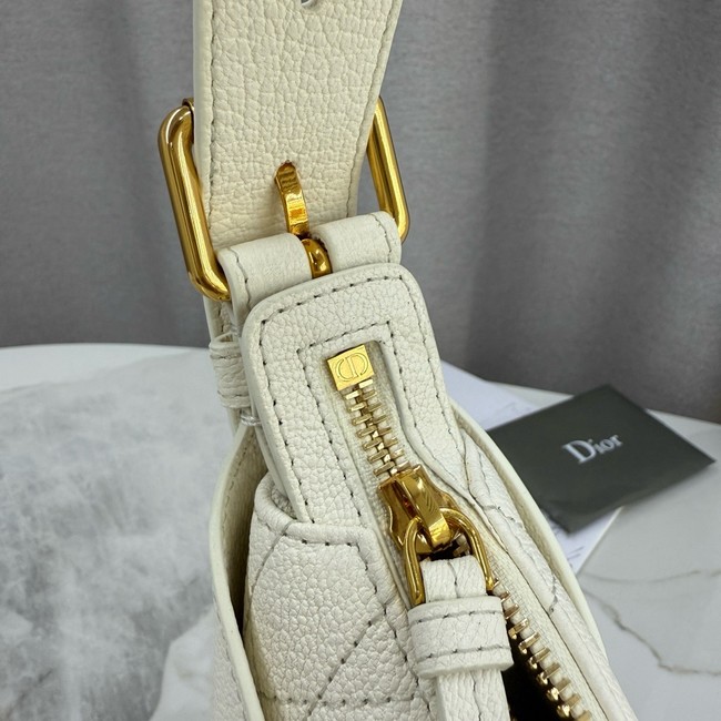 Small Dior Voyage Bag Flat Macrocannage Grained Calfskin M2845UJ Latte