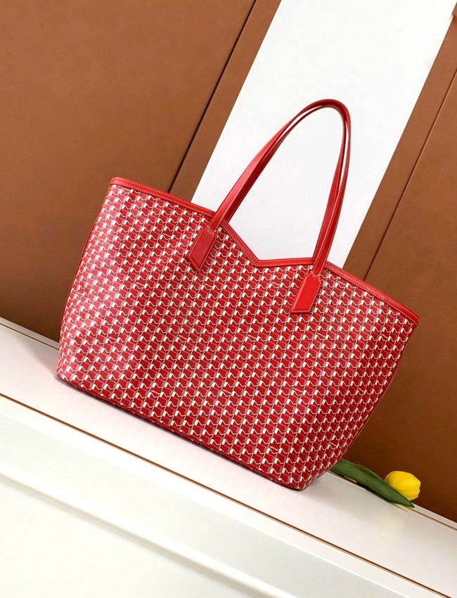 Goyard Calfskin Leather Tote Bag 3365 red