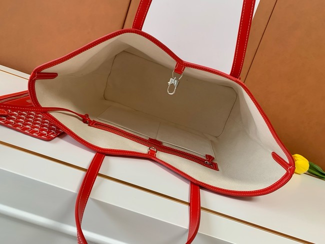 Goyard Calfskin Leather Tote Bag 3365 red