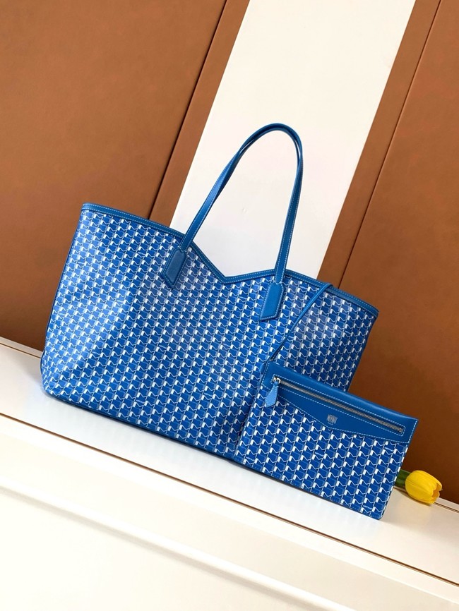 Goyard Calfskin Leather Tote Bag GM 3365 blue