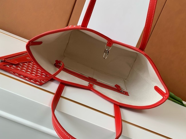 Goyard Calfskin Leather Tote Bag MM M8002 RED