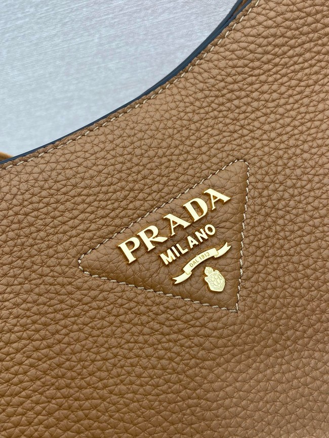 Prada Leather bag with shoulder strap 1BC073 Caramel