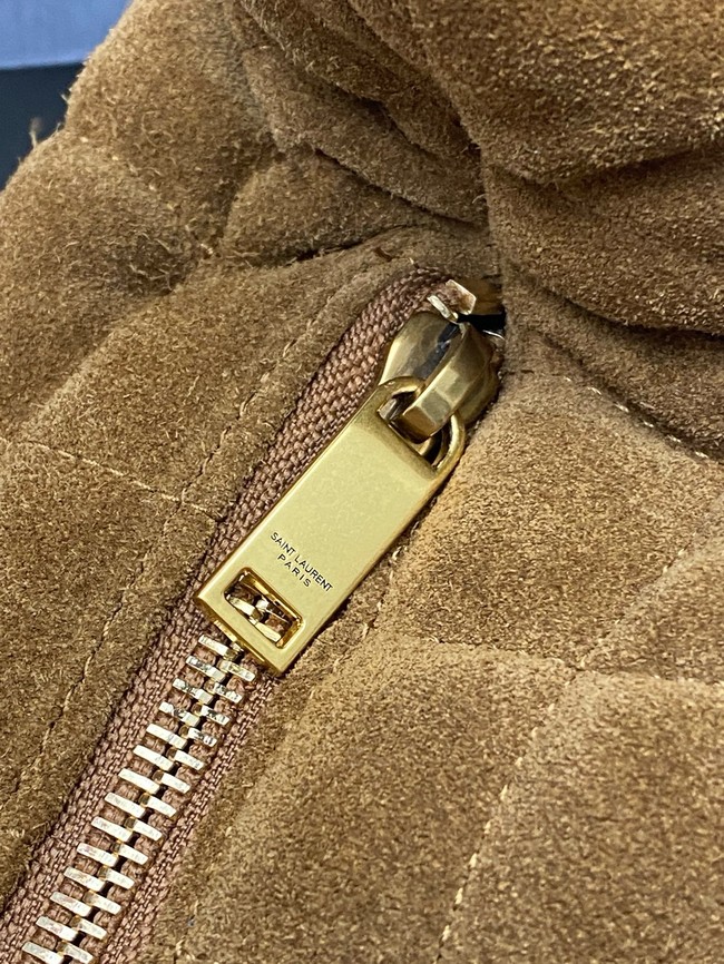 Yves Saint Laurent ICARE hobo in quilted suede 858160 CARAMEL COGNAC