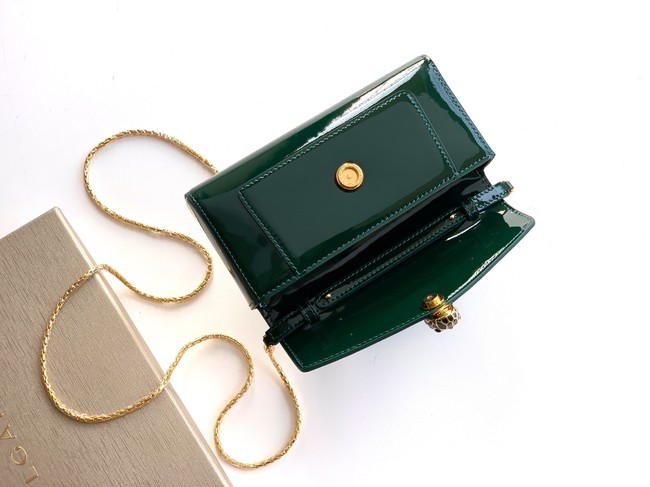 Bvlgari Serpenti Forever leather crossbody bag 289688 Dark green