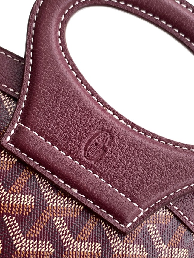 Goyard Calfskin Leather Tote Bag PM 00249 burgundy