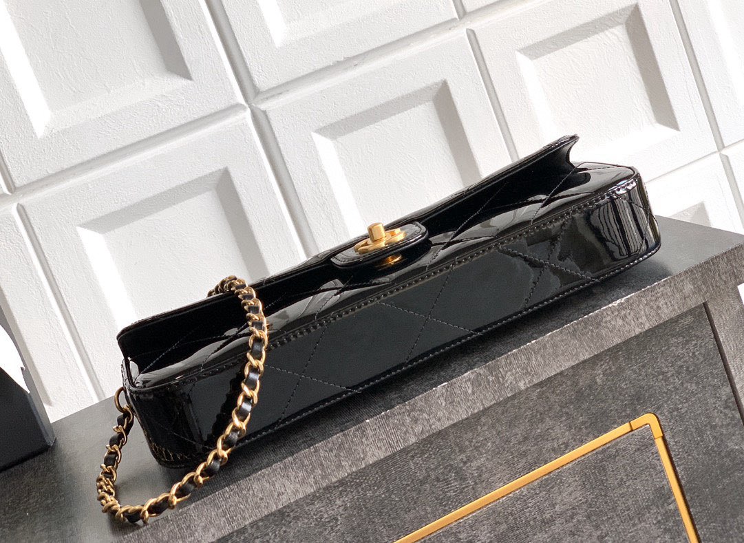 Chanel 25K Original Patent Leather Top Handle Bag A6321 Black Chanel 25K Original Patent Leather Top Handle Bag A6321 Black