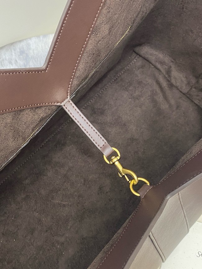Saint Laurent Y TOTE IN LEATHER 817602 dark brown