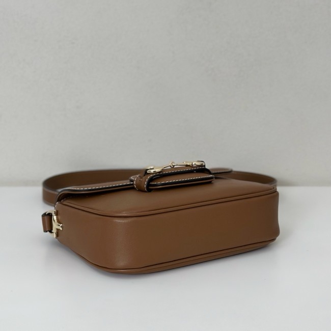 Gucci small shoulder bag leather 815205 brown