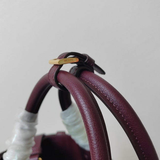 Prada medium leather tote bag 1BA434 Purple red