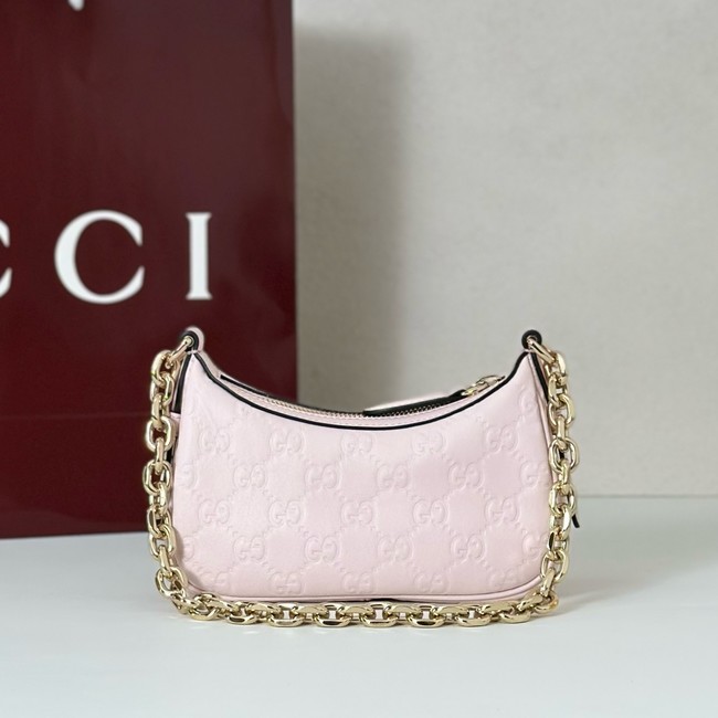 Gucci GG Emblem mini shoulder bag 847091 pink
