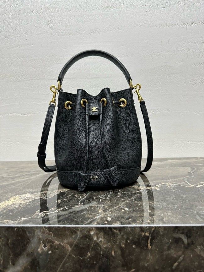 Celine TEEN CLARA BAG IN SUPPLE GRAINED CALFSKIN 121673 black