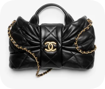 Chanel Shiny Lambskin Mini Bow Bag AS5849 black