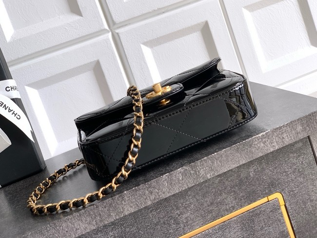 Chanel 25K Original Patent Leather Top Handle Bag A6322 black