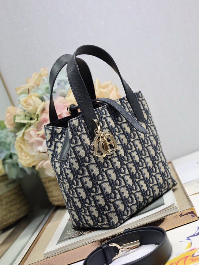 Dior Oblique Jacquard Nano Tote Bag S6100O Blue