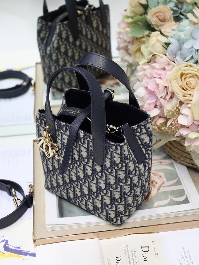 Dior Oblique Jacquard Nano Tote Bag S6100O Blue