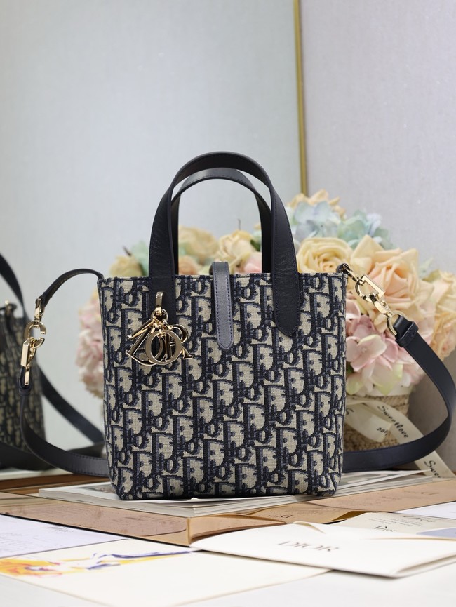 Dior Oblique Jacquard Nano Tote Bag S6100O Blue