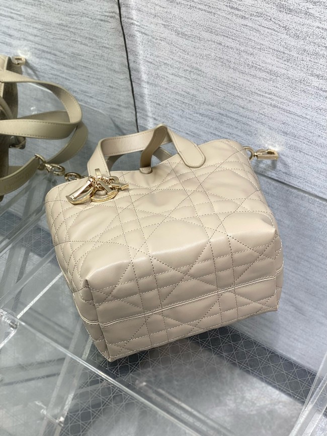 Dior Toujours Vertical Nano Tote Bag Macrocannage Calfskin S6100O beige