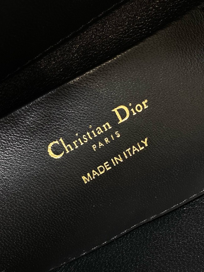 Dior Toujours Vertical Nano Tote Bag Macrocannage Calfskin S6100O black & Silver