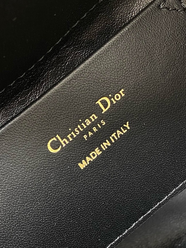 Dior Toujours Vertical Nano Tote Bag Macrocannage Calfskin S6100O black &gold