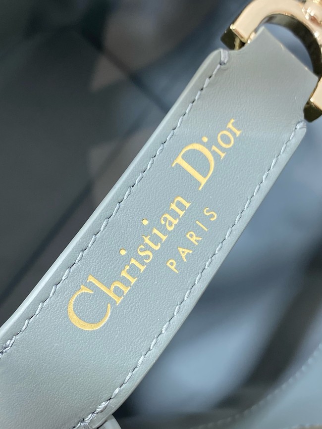 Dior Toujours Vertical Nano Tote Bag Macrocannage Calfskin S6100O gray