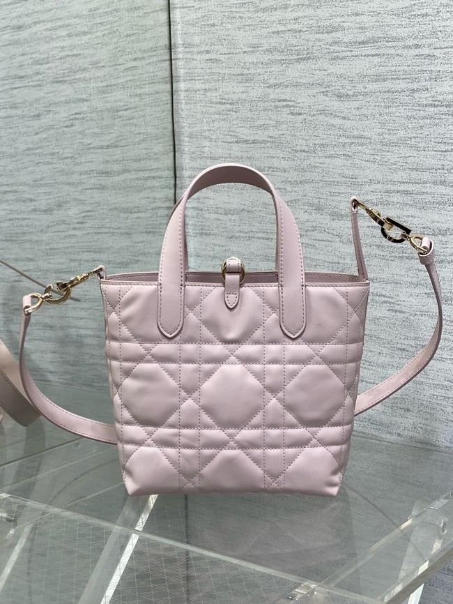 Dior Toujours Vertical Nano Tote Bag Macrocannage Calfskin S6100O light pink
