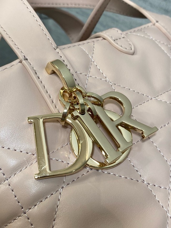 Dior Toujours Vertical Nano Tote Bag Macrocannage Calfskin S6100O pink