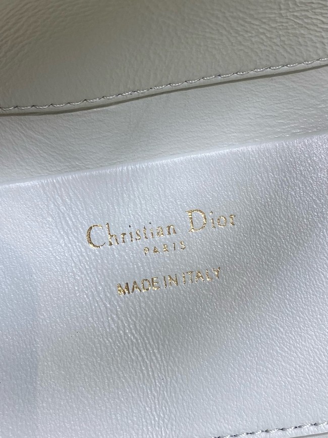 Dior Toujours Vertical Nano Tote Bag Macrocannage Calfskin S6100O white&black 