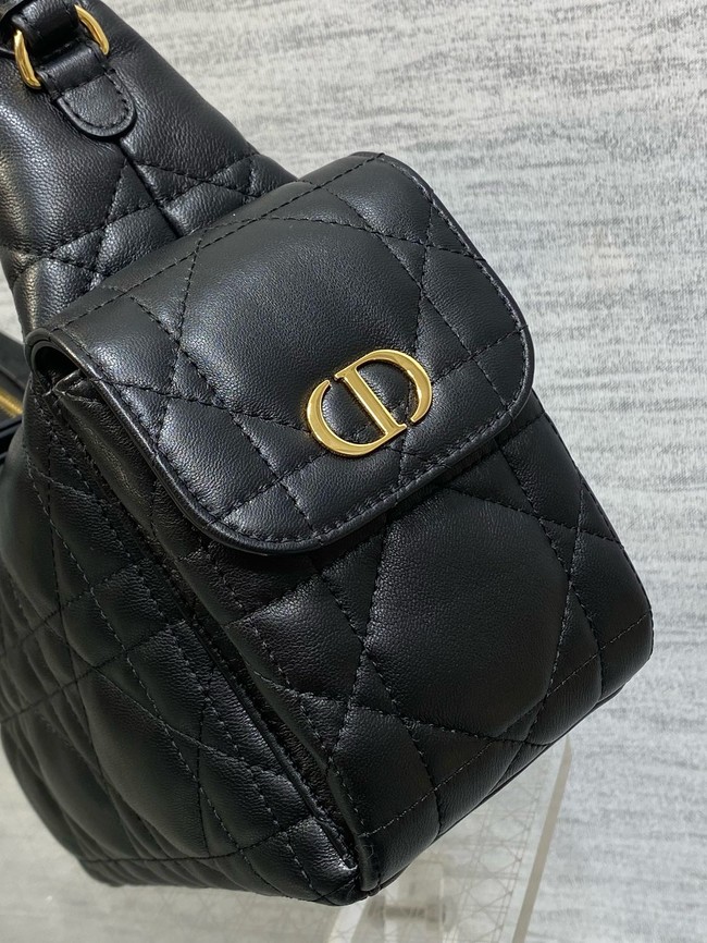 Dior Medium D-Dream Bag Macrocannage Lambskin M6323UU black