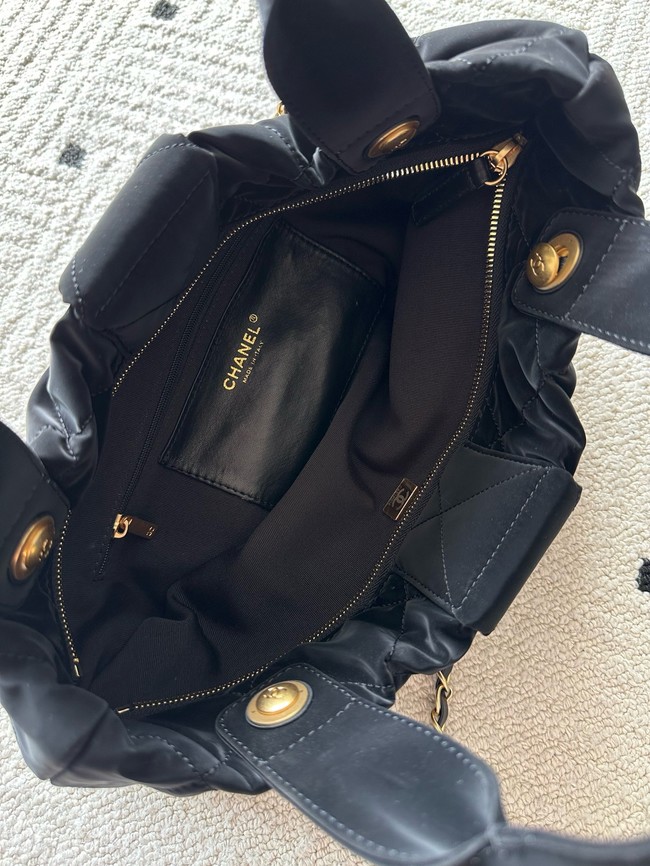 Chanel Bow bag Velvet-Effect Nylon AS5851 Black