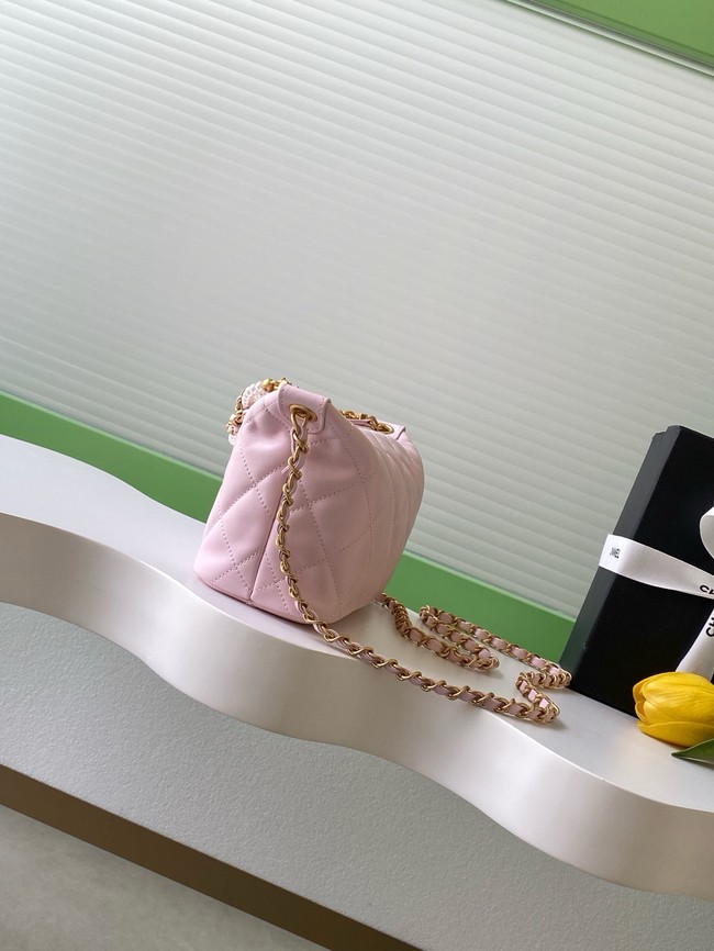 Chanel Lambskin Hobo Handbag AS5898 pink