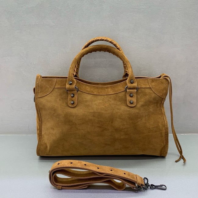 Balenciaga Le City medium suede tote bag 230582 camel