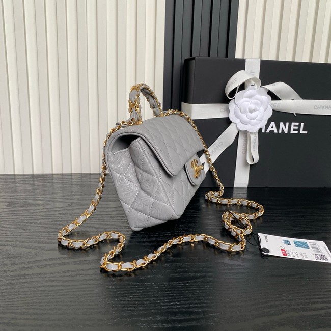 CHANEL Clutch With Chain AS2701 gray&gold Metal