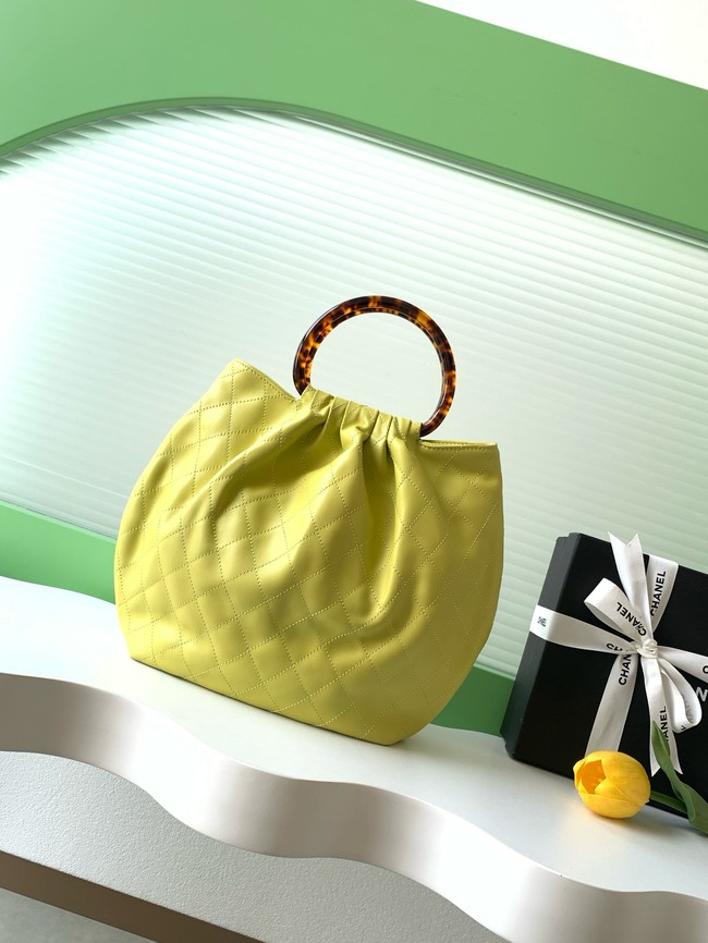CHANEL Hobo Bag Lambskin AS6010 green