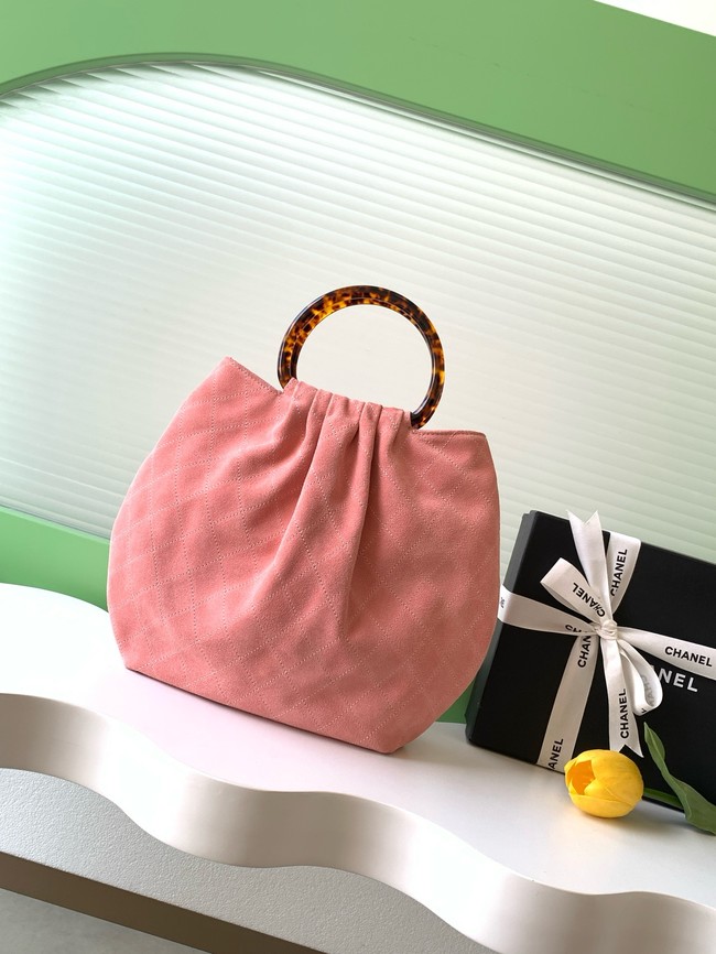 CHANEL Hobo Bag Suede AS6010 pink