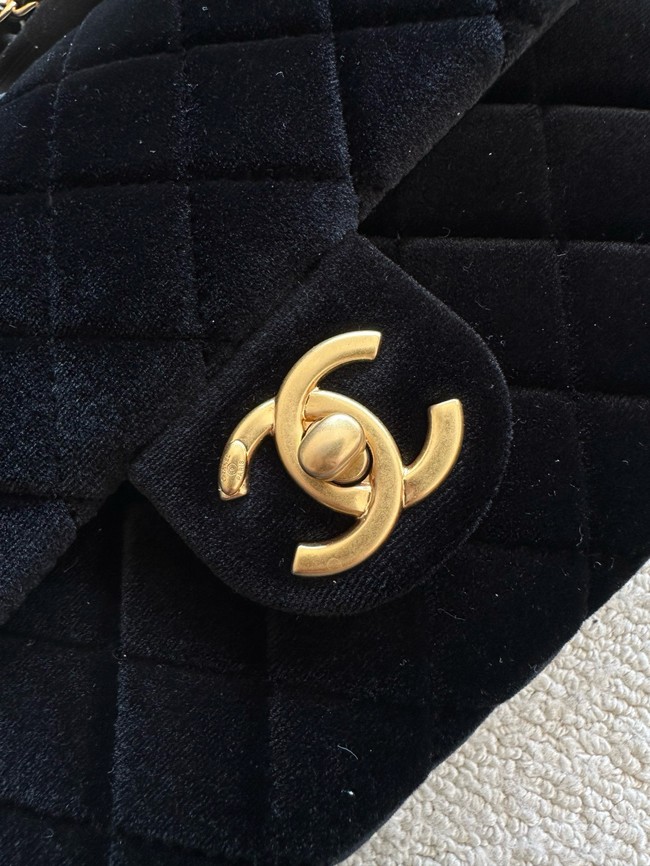 CHANEL small Flap Bag with Top Handle Tweed&Silk AS5702 Black