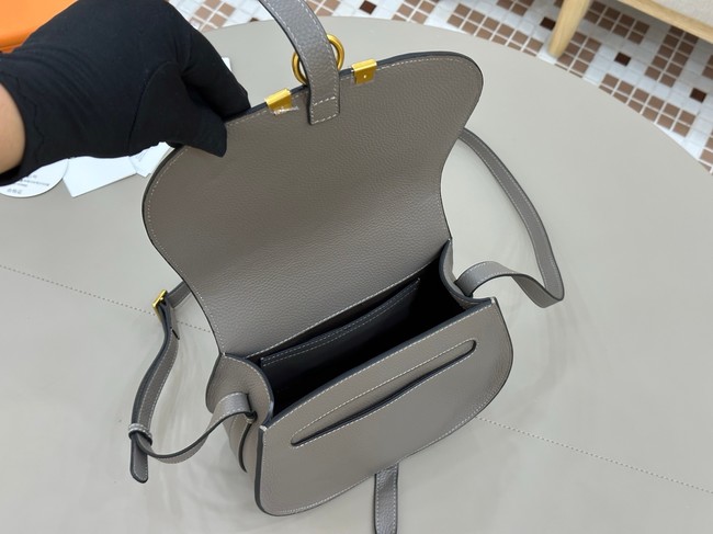 Chloe Grained Calfskin MARCIE saddle bag 31054 dark gray