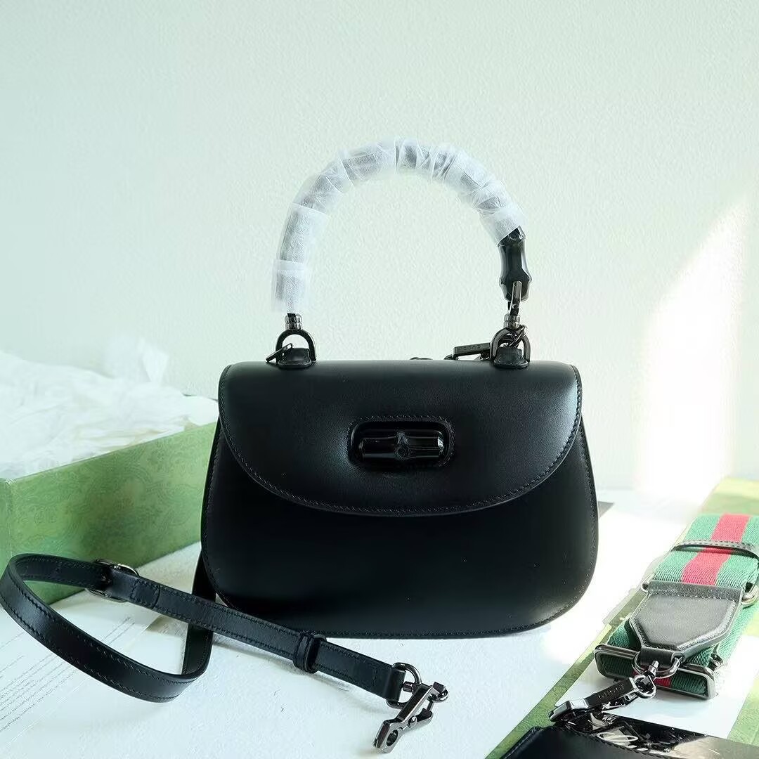 Gucci Bamboo 1947 medium bag G63012 Black