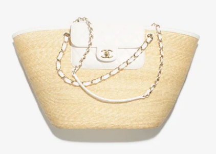 CHANEL Large Tote AS5952 Beige & White