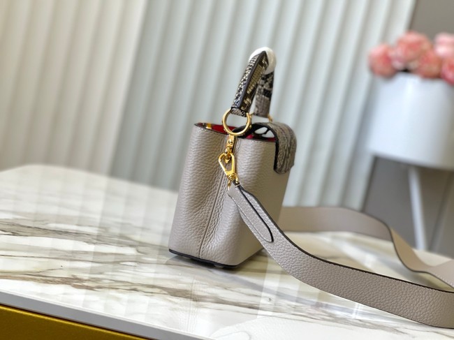 Louis Vuitton Capucines Mini M89369 light gray&gray Snake skin