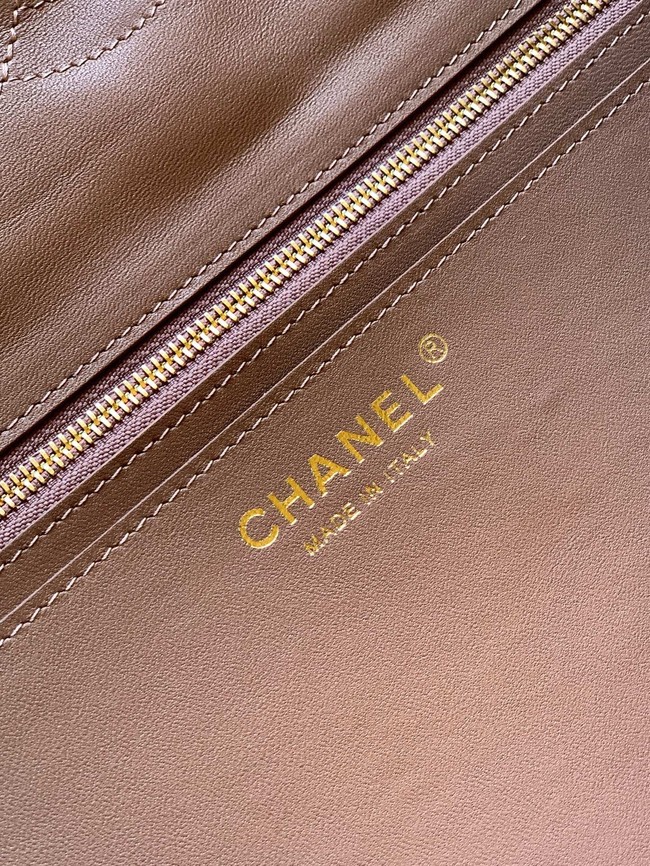 CHANEL Maxi Classic Handbag AS58601 Apricot