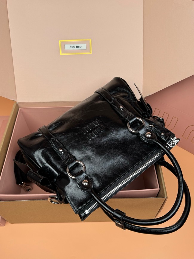 MIU MIU Original Leather Top Handle Bag 3598 black