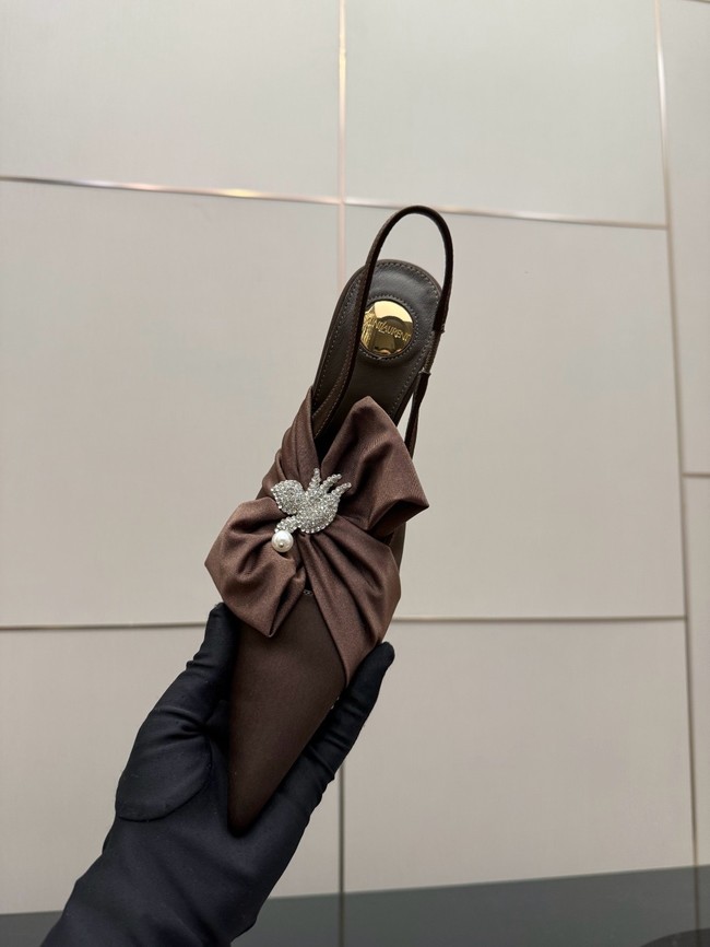 Saint Laurent AMALIA slingback pumps in satin crepe Heel 10.5CM 55726-5