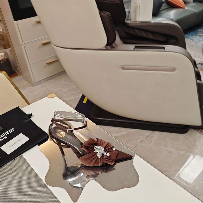 Saint Laurent AMALIA slingback pumps in satin crepe Heel 10.5CM 35964-2