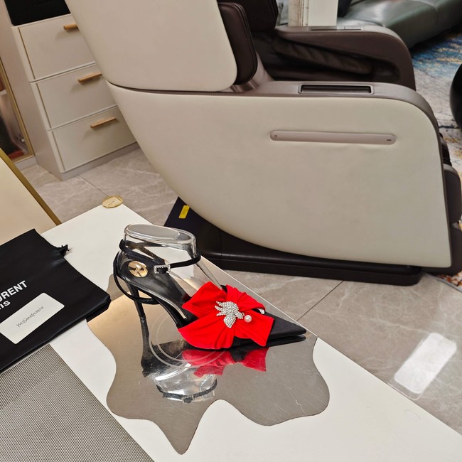 Saint Laurent AMALIA slingback pumps in satin crepe Heel 10.5CM 35964-9