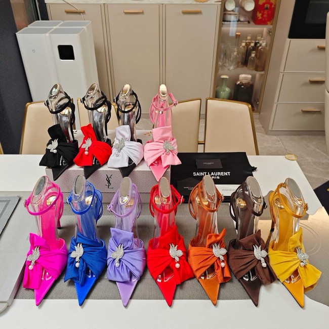 Saint Laurent AMALIA slingback pumps in satin crepe Heel 10.5CM 35964-9